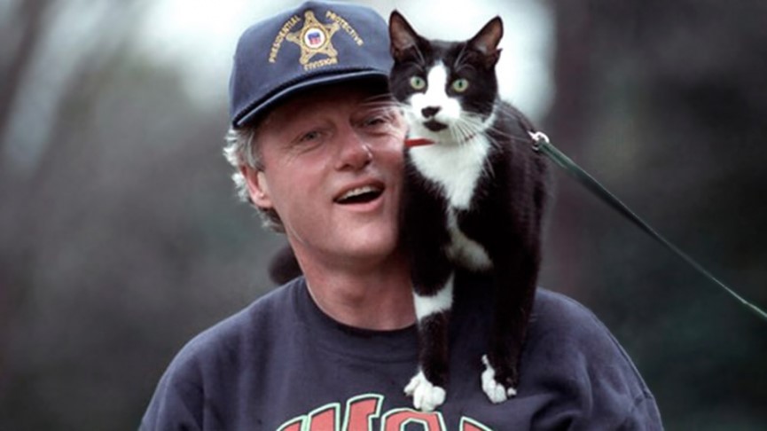 Bill Clinton y su gato Socks